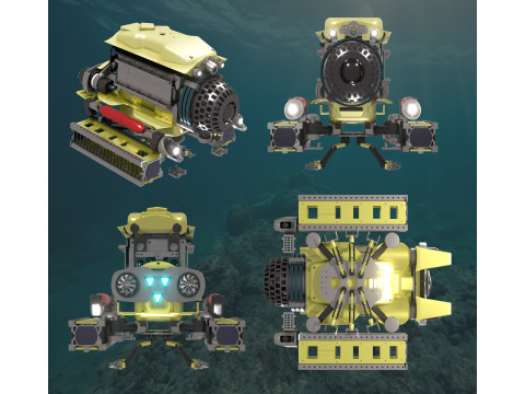 Plateforme robotique sous-marine intelligente 3D Model