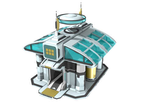 Spire Station Orbital Plateforme Cyberespace 3D Model