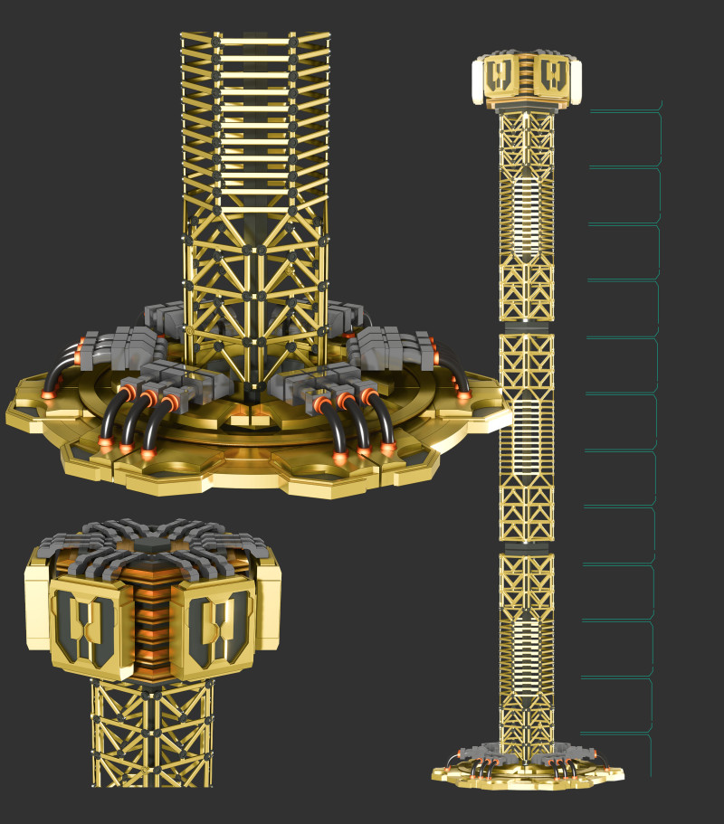 Cyber Grue 360 Modle 3D Futuriste de Construction Assiste par IA 3D Model .c4d .max .obj .3ds .fbx .stl .blend 