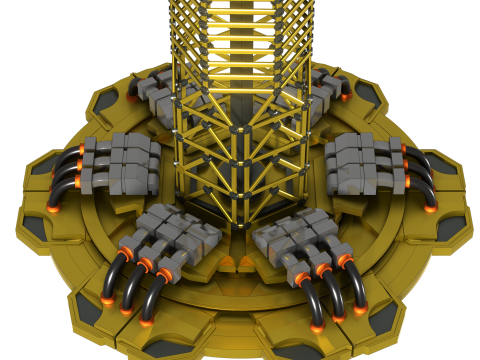 Cyber Grue 360 Modle 3D Futuriste de Construction Assiste par IA 3D Model