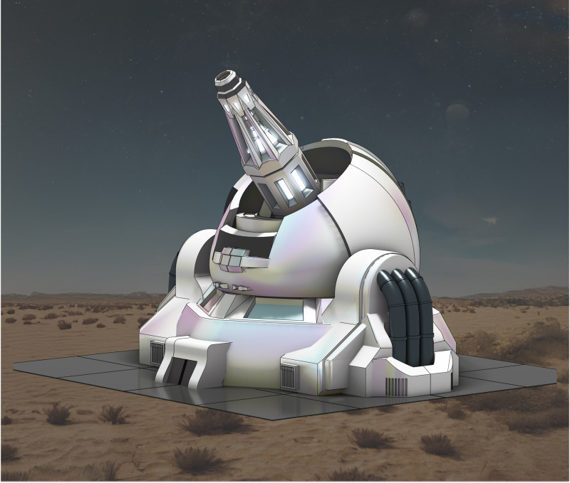 ION Defense Turret Canon Ions Haute nergie pour Univers Sci-Fi 3D Модель .c4d .max .obj .3ds .fbx .stl .blend