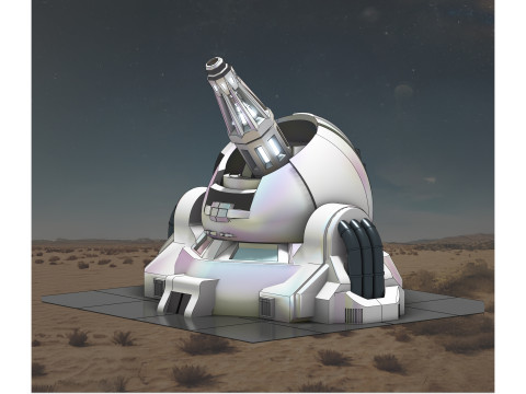 ION Defense Turret Canon Ions Haute nergie pour Univers Sci-Fi 3Dモデル
