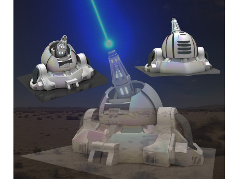 ION Defense Turret Canon Ions Haute nergie pour Univers Sci-Fi 3D Модель