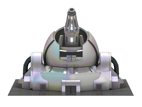 ION Defense Turret Canon Ions Haute nergie pour Univers Sci-Fi 3D Модель