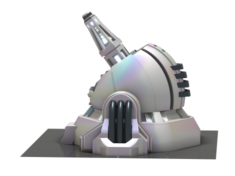 ION Defense Turret Canon Ions Haute nergie pour Univers Sci-Fi 3D Модель