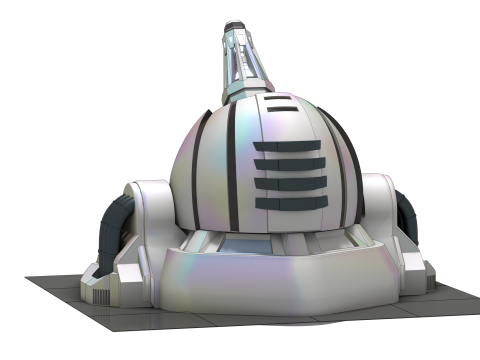 ION Defense Turret Canon Ions Haute nergie pour Univers Sci-Fi 3D Модель