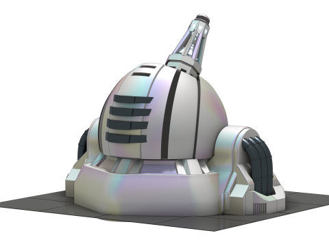 ION Defense Turret Canon Ions Haute nergie pour Univers Sci-Fi 3D Модель