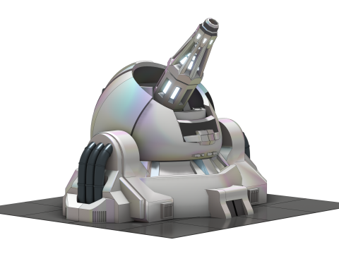 ION Defense Turret Canon Ions Haute nergie pour Univers Sci-Fi 3D Модель