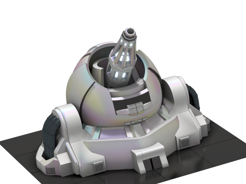 ION Defense Turret Canon Ions Haute nergie pour Univers Sci-Fi 3D Модель