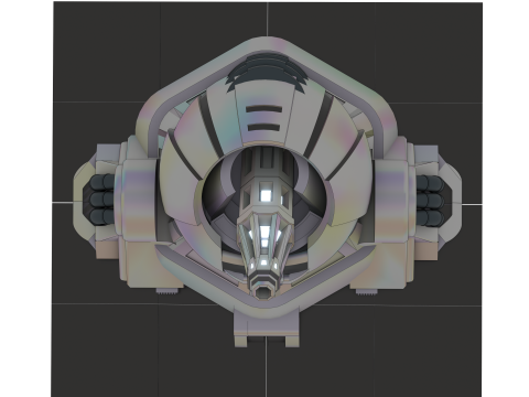 ION Defense Turret Canon Ions Haute nergie pour Univers Sci-Fi 3D Модель