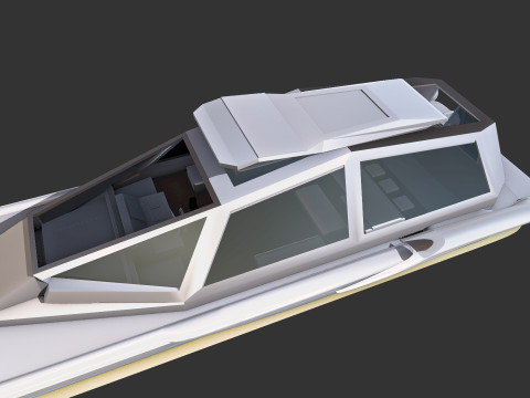 Celestialis Luxury Yacht Futuriste 3D Model