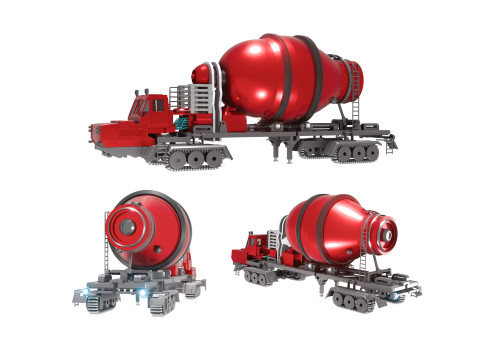Cyber Tank Citerne Ciment Construction Futuriste 3D Model