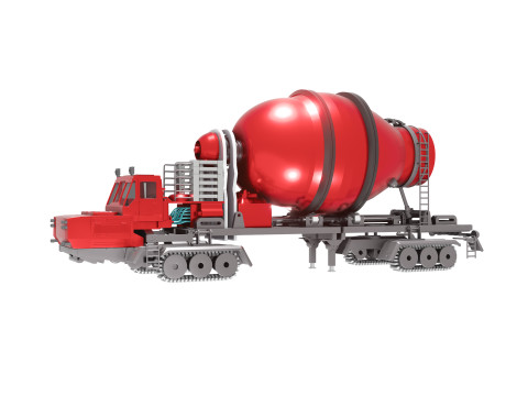 Cyber Tank Citerne Ciment Construction Futuriste 3D Model
