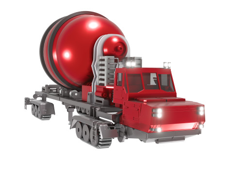 Cyber Tank Citerne Ciment Construction Futuriste 3D Model