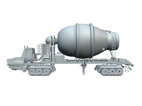 Cyber Tank Citerne Ciment Construction Futuriste 3D Model