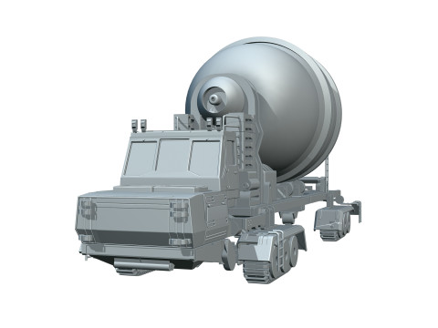 Cyber Tank Citerne Ciment Construction Futuriste 3D Model