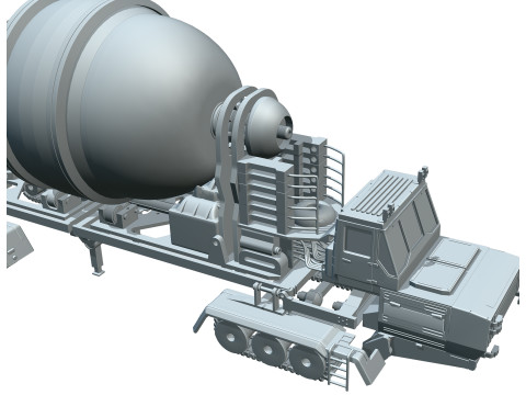 Cyber Tank Citerne Ciment Construction Futuriste 3D Model