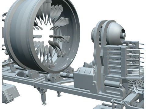 Cyber Tank Citerne Ciment Construction Futuriste 3D Model