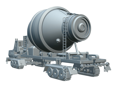 Cyber Tank Citerne Ciment Construction Futuriste 3D Model