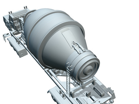 Cyber Tank Citerne Ciment Construction Futuriste 3D Model