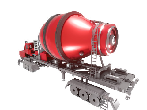 Cyber Tank Citerne Ciment Construction Futuriste 3D Model