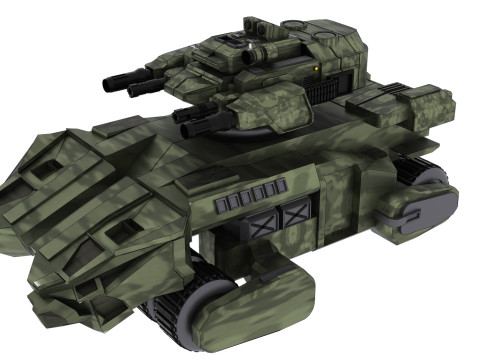 Cyber Tank Tourelle Rotative 360 3D Model