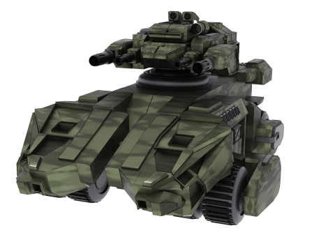 Cyber Tank Tourelle Rotative 360 3D Model