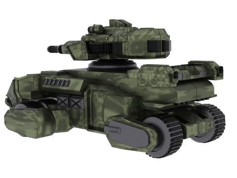 Cyber Tank Tourelle Rotative 360 3D Model