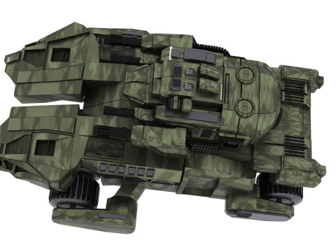 Cyber Tank Tourelle Rotative 360 3D Model