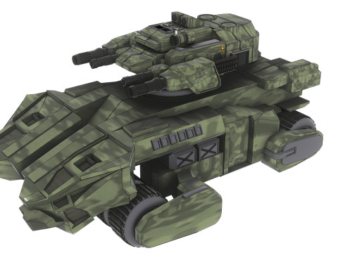 Cyber Tank Tourelle Rotative 360 3D Model