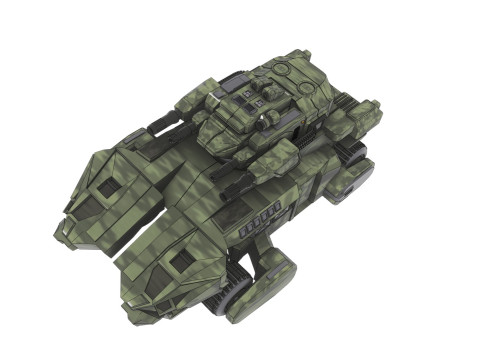 Cyber Tank Tourelle Rotative 360 3D Model