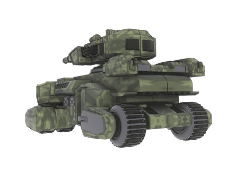 Cyber Tank Tourelle Rotative 360 3D Model