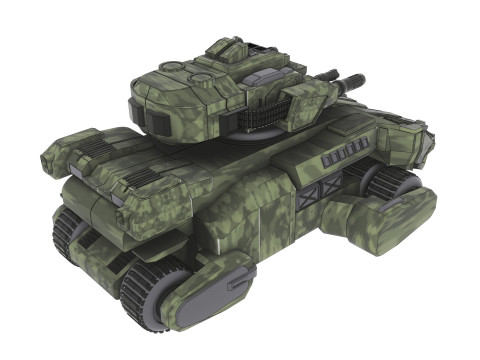 Cyber Tank Tourelle Rotative 360 3D Model