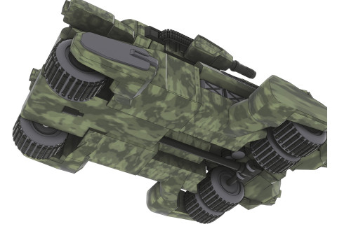 Cyber Tank Tourelle Rotative 360 3D Model