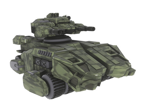 Cyber Tank Tourelle Rotative 360 3D Model