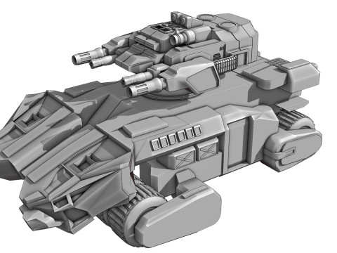 Cyber Tank Tourelle Rotative 360 3D Model