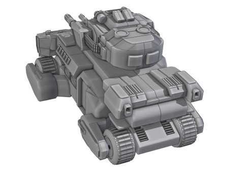 Cyber Tank Tourelle Rotative 360 3D Model