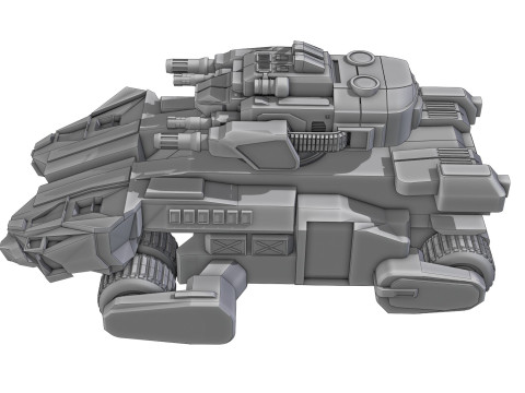 Cyber Tank Tourelle Rotative 360 3D Model