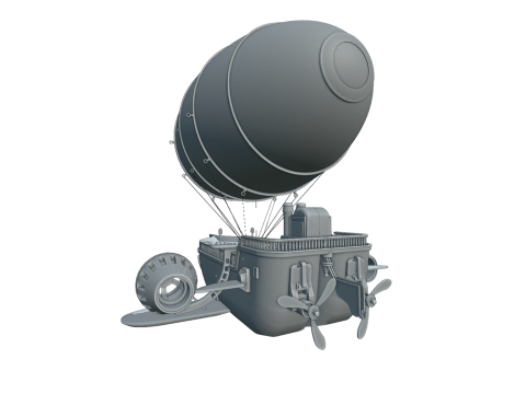 Lenkbares Steampunk 3D Modell
