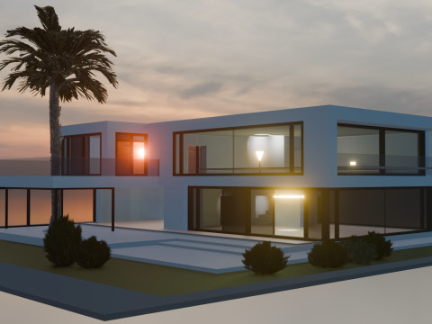 Villa de Luxe Moderne 3D Model