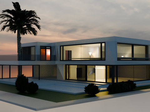 Villa de Luxe Moderne 3D Model