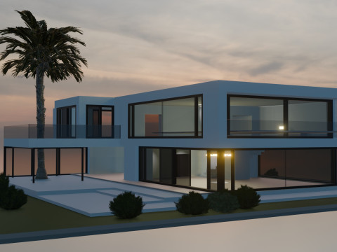 Villa de Luxe Moderne 3D Model
