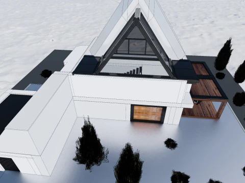 Chalet de Luxe Contemporain LArchitecture de Montagne 3D Model