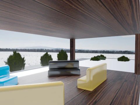 Chalet de Luxe Contemporain LArchitecture de Montagne 3D Model