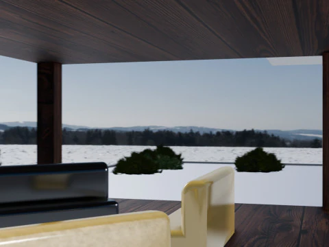 Chalet de Luxe Contemporain LArchitecture de Montagne 3D Model