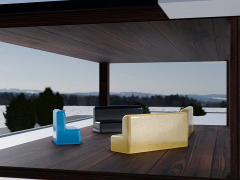 Chalet de Luxe Contemporain LArchitecture de Montagne 3D Model