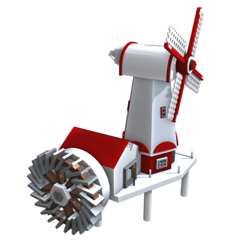 Moulin vent dcoratif 3D Model .c4d .max .obj .3ds .fbx .stl .blend 