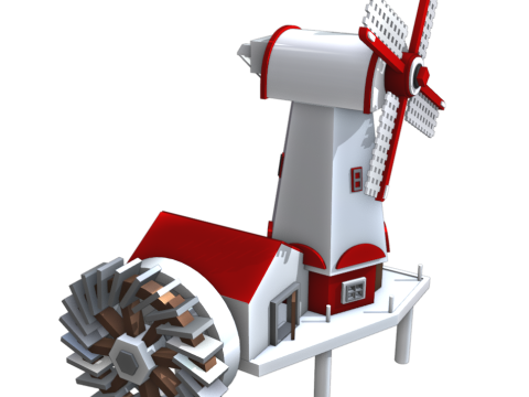 Moulin vent dcoratif 3D Model