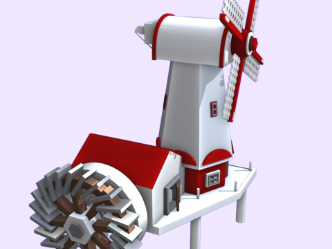 Moulin vent dcoratif 3D Model