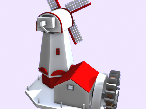 Moulin vent dcoratif 3D Model